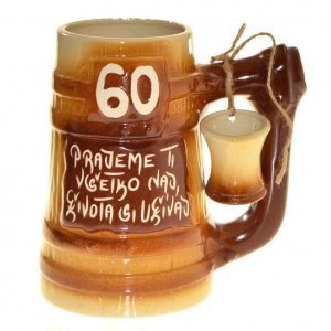 Pivový pohár + štamperlík - k 60. narodeninám